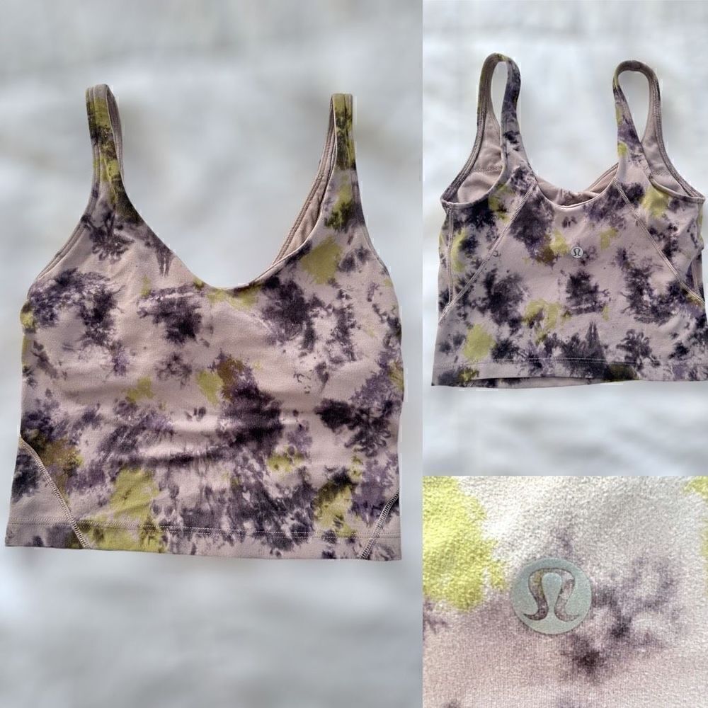 LULULEMON | Athletic Align Shelf Bra Radial Tie Dye  Print Pattern Size 2
